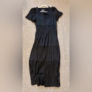 Anthropologie The Somerset Silky Maxi Dress Size M  in Black